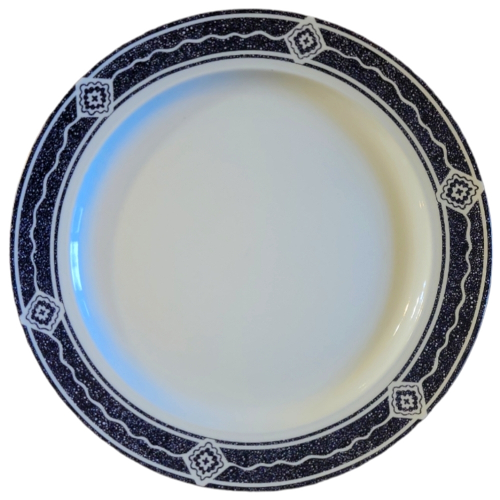1 Vtg 94 12" Chop Plate Round Platter Sakura Black Diamond Sue Zipkin Stoneware